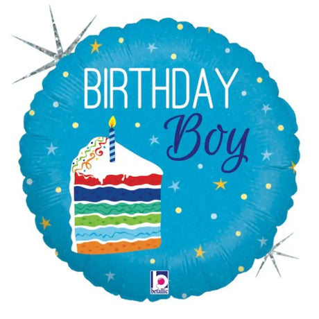 Grabo Foil Balloon Birthday Cake Boy 18in G36276H