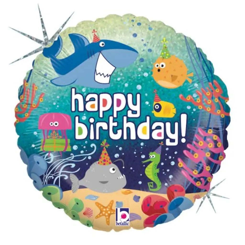 Grabo Foil Balloon Birthday Ocean 18in G36559H