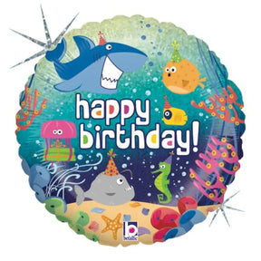 Grabo Foil Balloon Birthday Ocean 18in G36559H