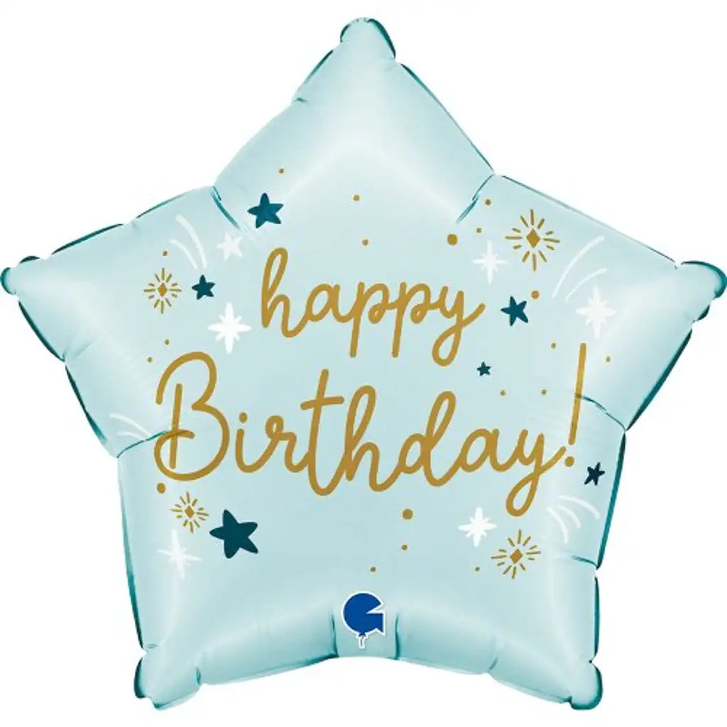 Grabo Foil Balloon Blue Birthday Star 18in G78195P