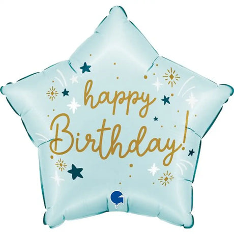 Grabo Foil Balloon Blue Birthday Star 18in G78195P