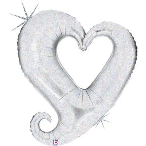 Grabo Foil Balloon Chain of Hearts Silver 37in G85126HP