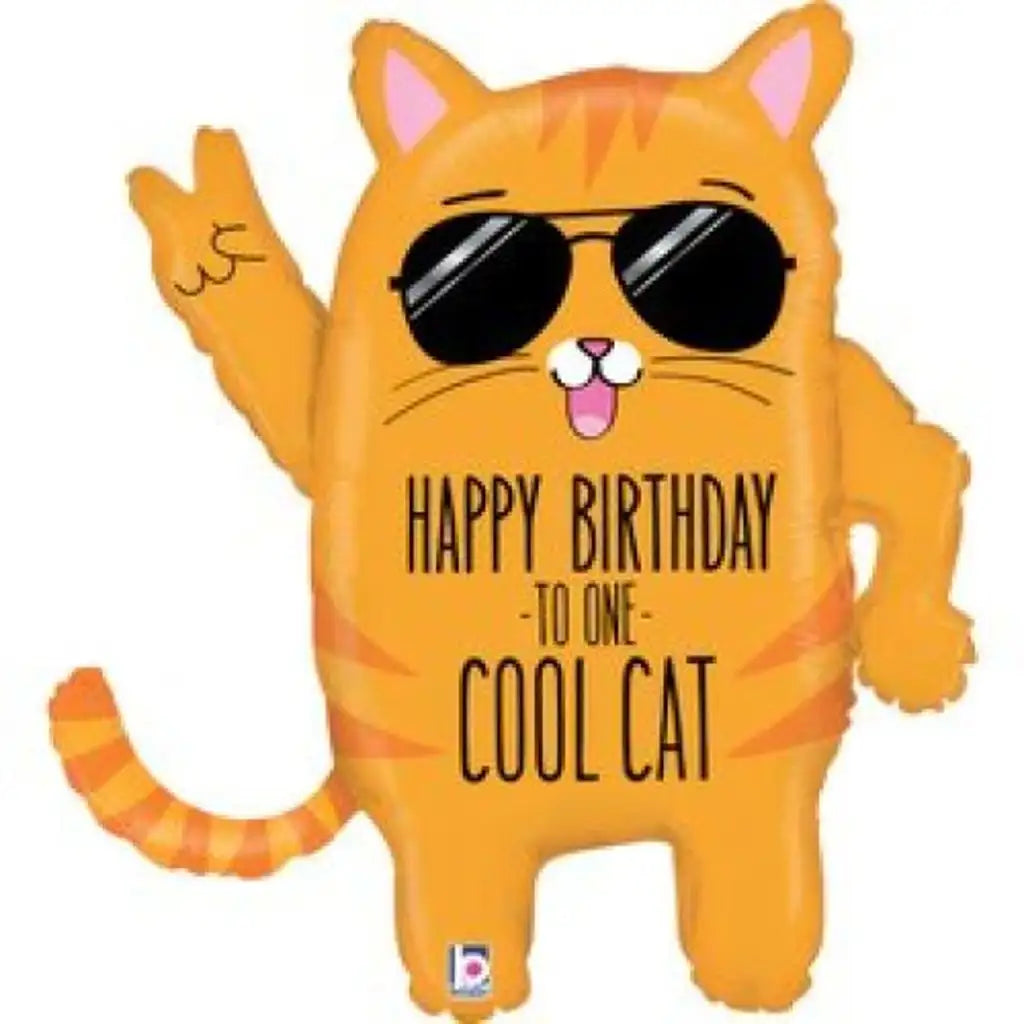 Grabo Foil Balloon Cool Cat Birthday 32in G35679P