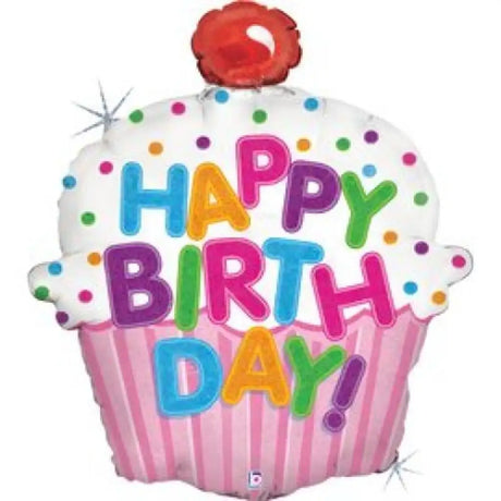 Grabo Foil Balloon Happy Birthday Cupcake 31in G85587HP