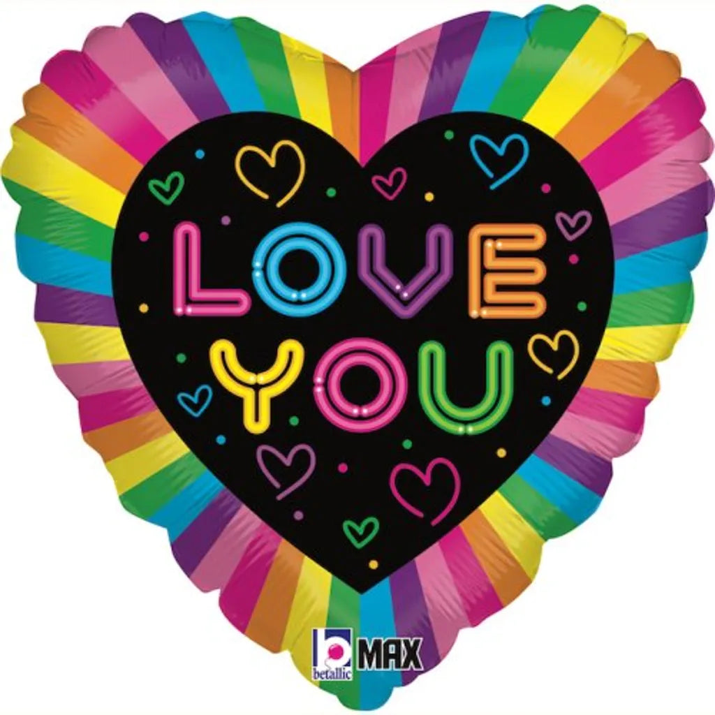 Grabo Foil Balloon Heart Neon Love 18in G36766P
