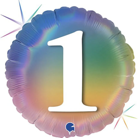 Grabo Foil Balloon Pastel Rainbow Number 1 18in G78041RH