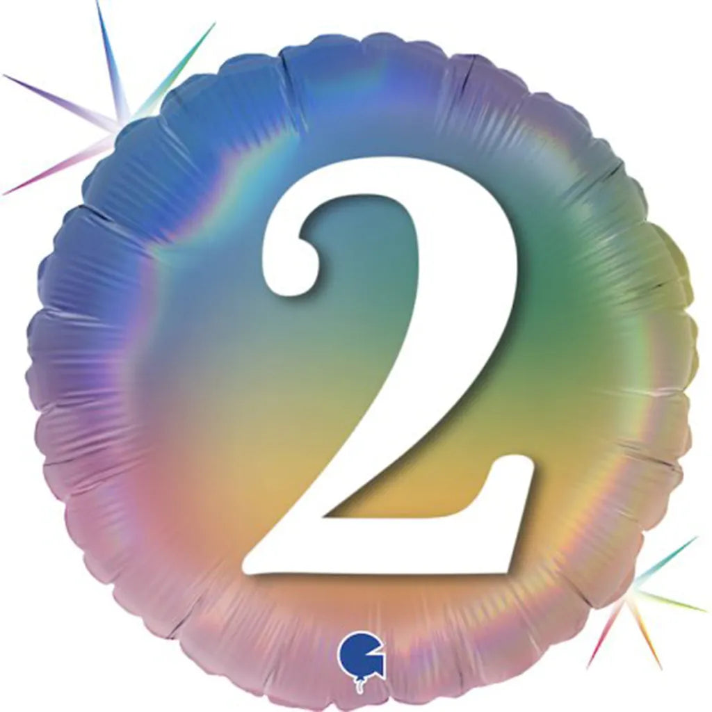 Grabo Foil Balloon Pastel Rainbow Number 2 18in G78042RH