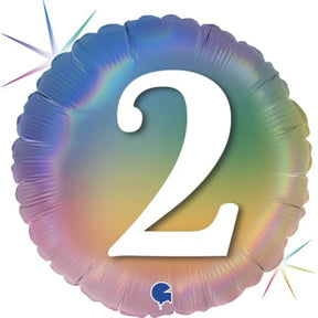 Grabo Foil Balloon Pastel Rainbow Number 2 18in G78042RH