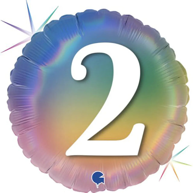 Grabo Foil Balloon Pastel Rainbow Number 2 18in G78042RH