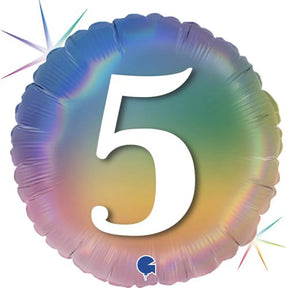 Grabo Foil Balloon Pastel Rainbow Number 5 18in G78045RH