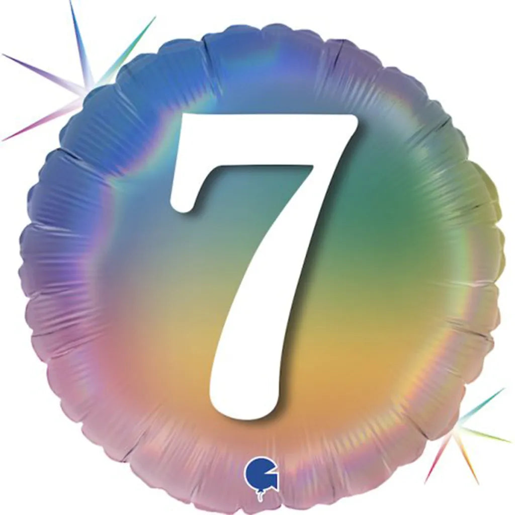 Grabo Foil Balloon Pastel Rainbow Number 7 18in G78047RH