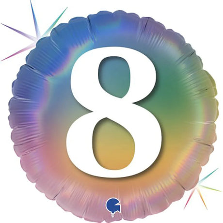 Grabo Foil Balloon Pastel Rainbow Number 8 18in G78048RH