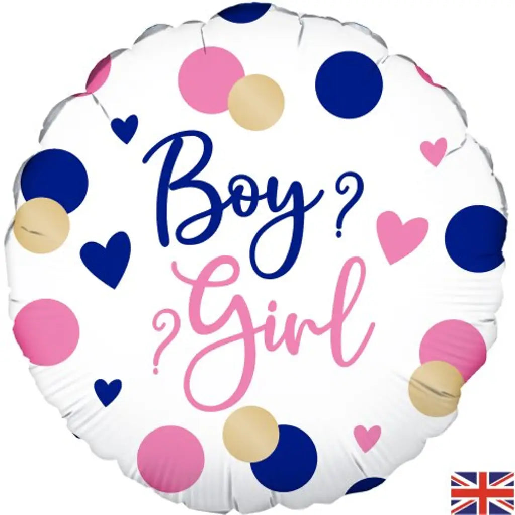 Grabo Foil Balloon Pink & Navy Gender Reveal 18in OT229936