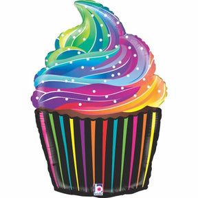 Grabo Foil Balloon Rainbow Cupcake 27in G35856