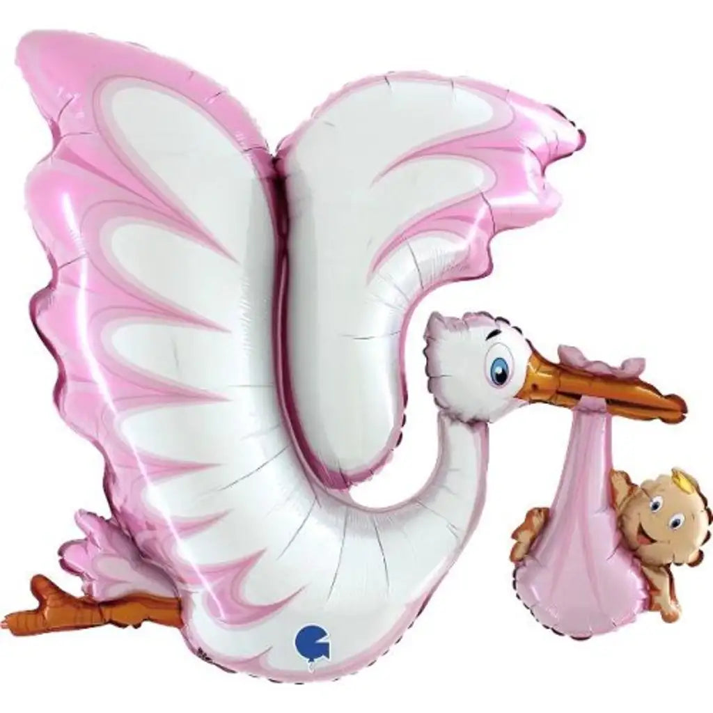 Grabo Foil Balloon Stork Pink 53in G72085P