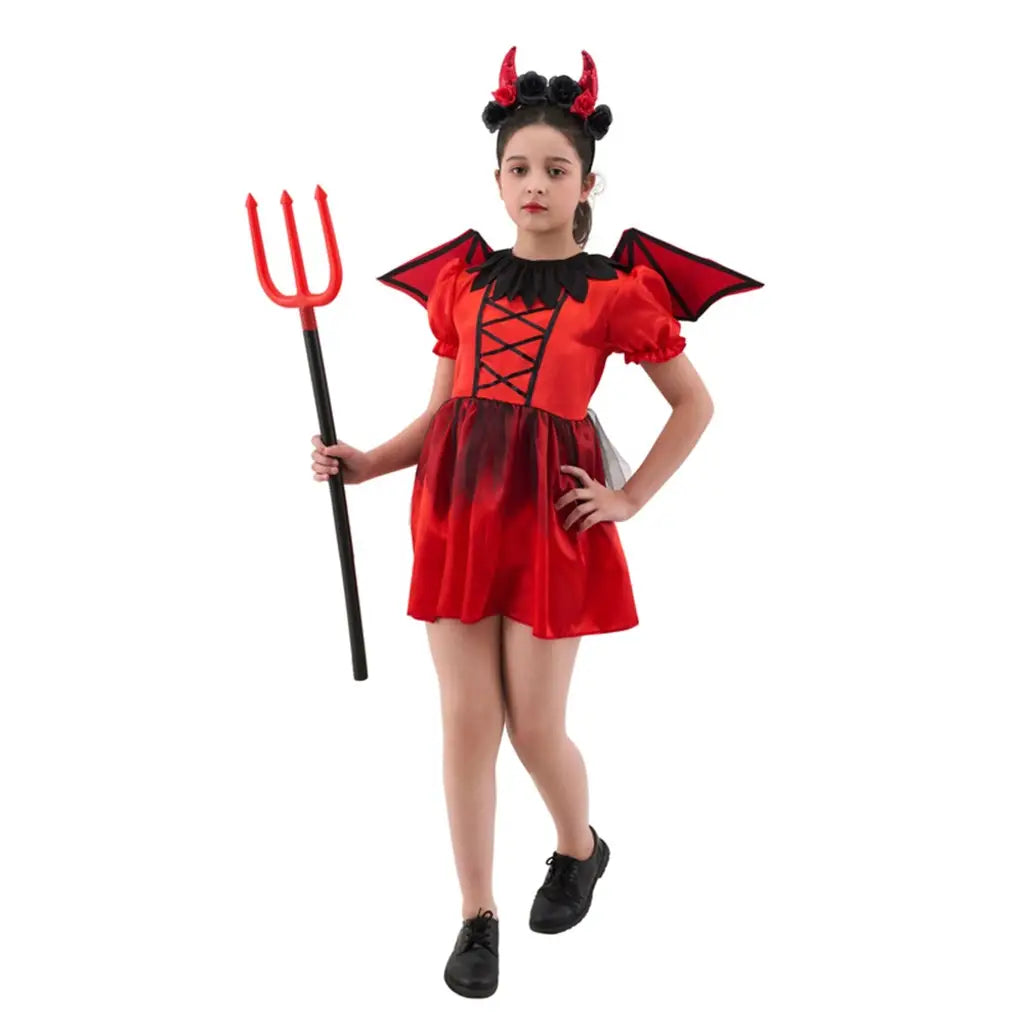 Halloween Girl Devil Costume Included Dress, Wing 2 Asst Sizes Lrg & Xlg HW48120