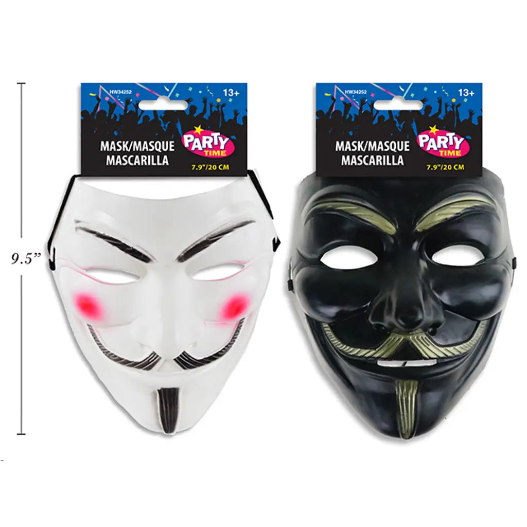 Halloween Mask Anonymous Hacker 2 Assorted Colours 20cm HW34252