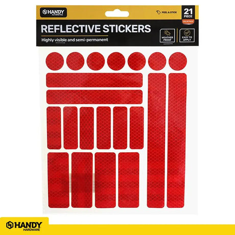 Handy Hardware Adhesive Reflective Stickers Assorted Sizes 21Pcs 264056