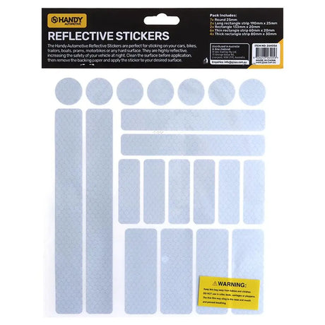 Handy Hardware Adhesive Reflective Stickers Assorted Sizes 21Pcs 264056