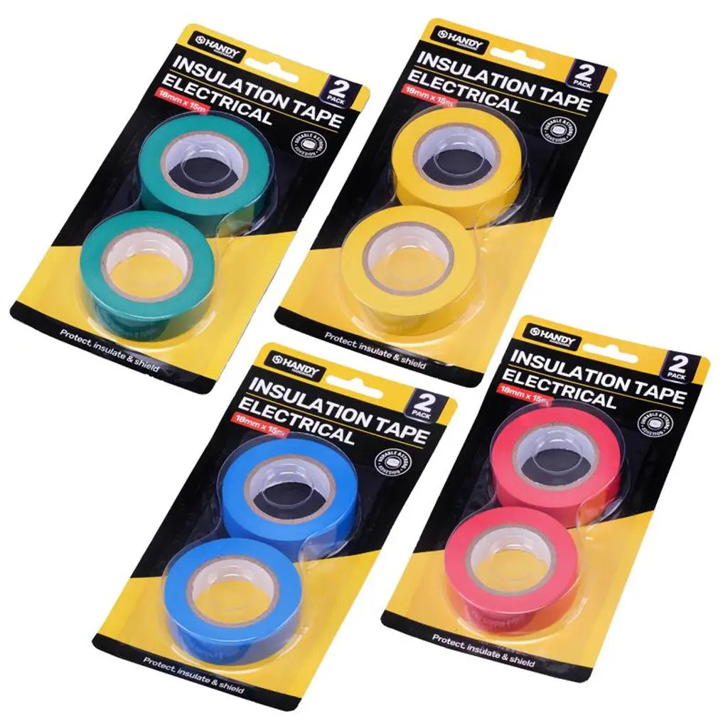Handy Hardware Assorted Insulation Electrical Tape 18mmX15m 2Pk 205127