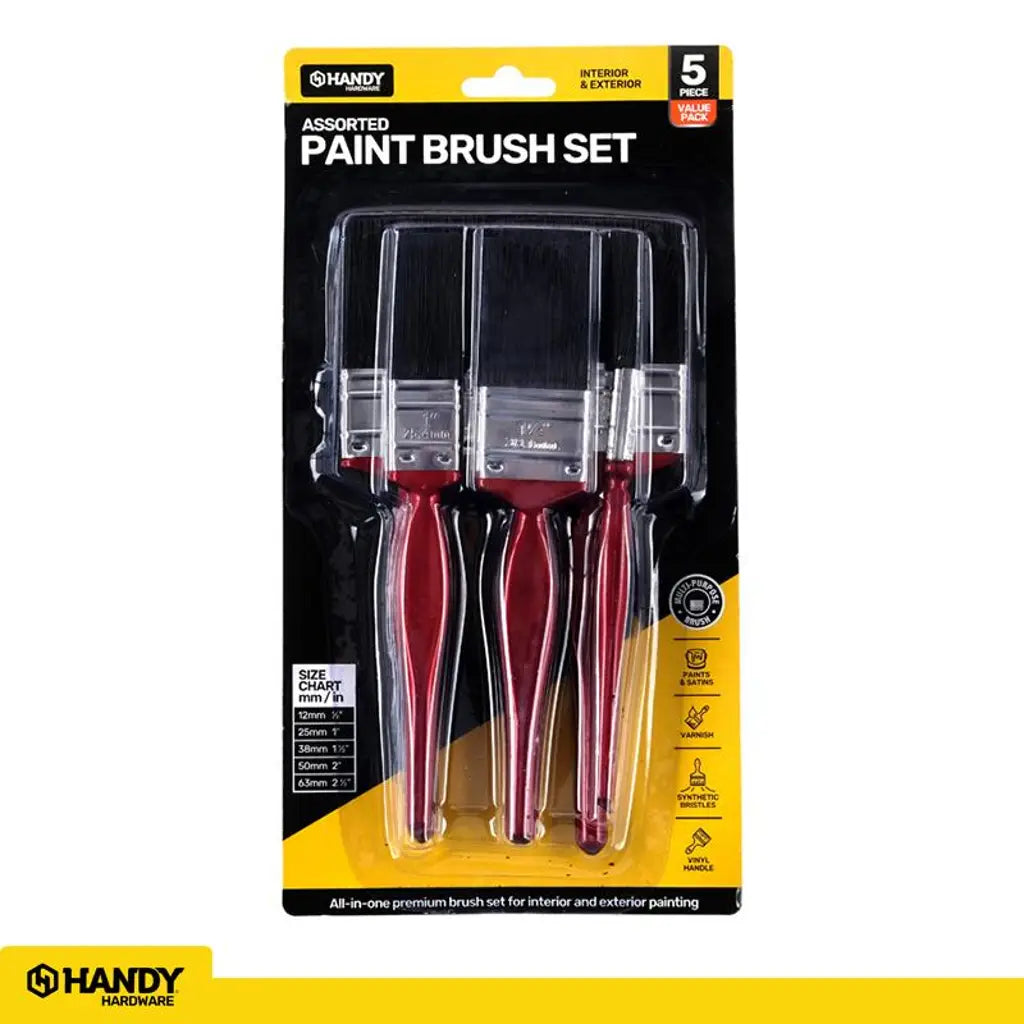 Handy Hardware Assorted Paint Brush Set 5Pcs 157013