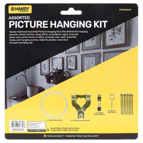 Handy Hardware Assorted Picture Hanging Kit 15Pcs 173723