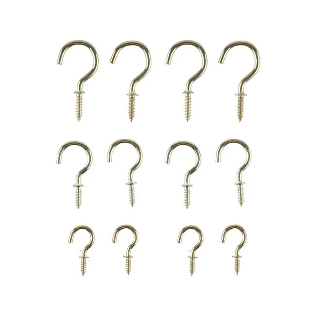 Handy Hardware Brass Cup Hooks 18Pcs 196760