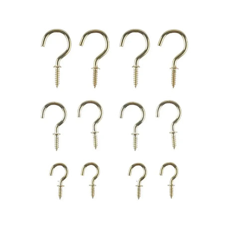 Handy Hardware Brass Cup Hooks 18Pcs 196760