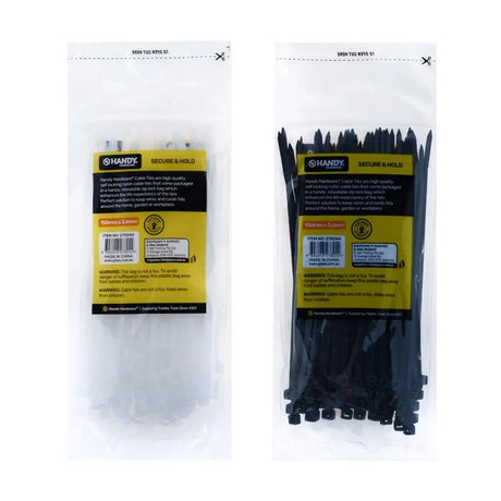 Handy Hardware Cable Ties Black Or Clear 150x3.6mm 120Pcs 278244