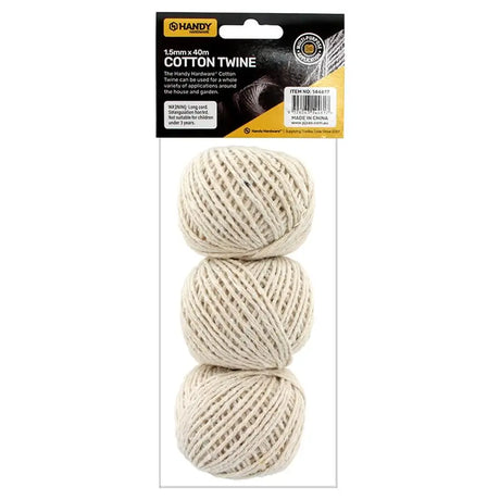 Handy Hardware Cotton Twine 1.5mmX40m 3Pk 144617