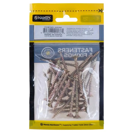 Handy Hardware Countersunk Chipboard Screw Zinc Plated 5x50mm 30Pcs 225361