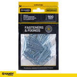 Handy Hardware Countersunk Flat Head Nails Galvanised Iron 38mm 100Pcs 225415