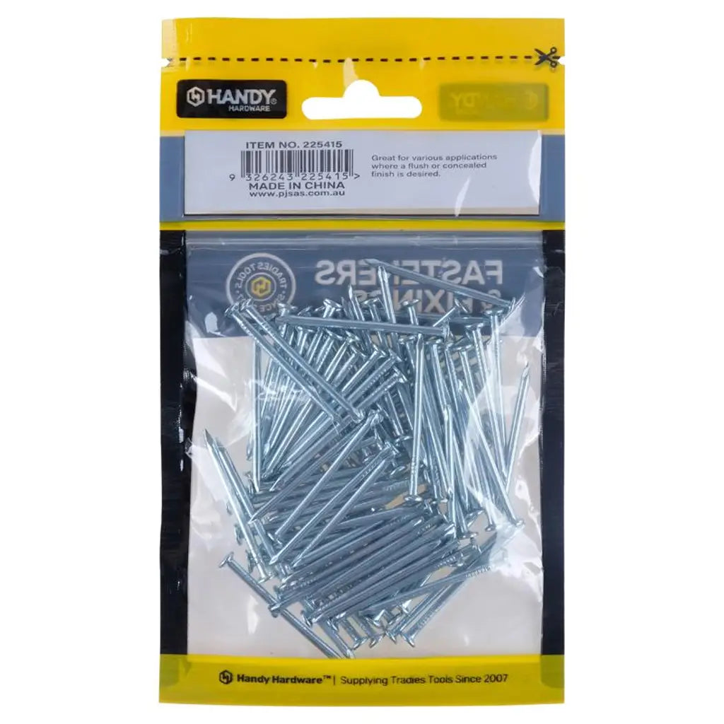 Handy Hardware Countersunk Flat Head Nails Galvanised Iron 38mm 100Pcs 225415