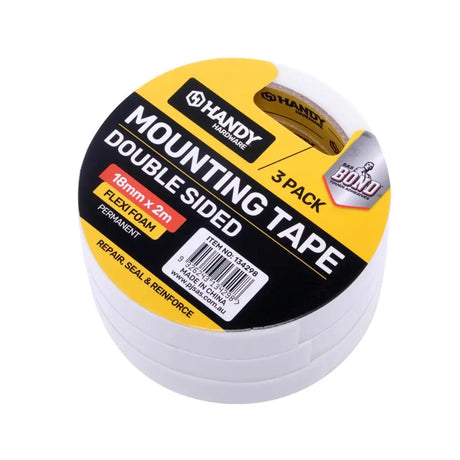 Handy Hardware Double Sided Mounting Tape 18mmX2m 3Pk 134298