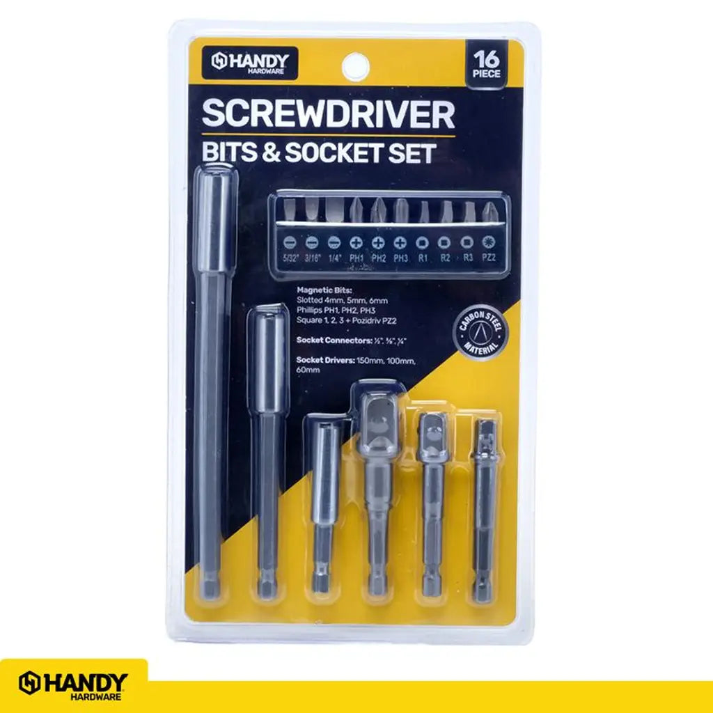 Handy Hardware Driver Bit and Socket Adaptors Set 16Pcs 274253