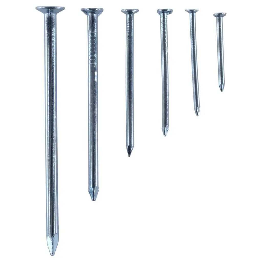 Handy Hardware Fasteners Fixings in Storage Case Flat Head Nails Galvanised Iron Assorted Sizes 530Pcs 281459