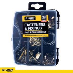 Handy Hardware Fasteners Fixings in Storage Case Picture Hanging Set 151Pcs 281442