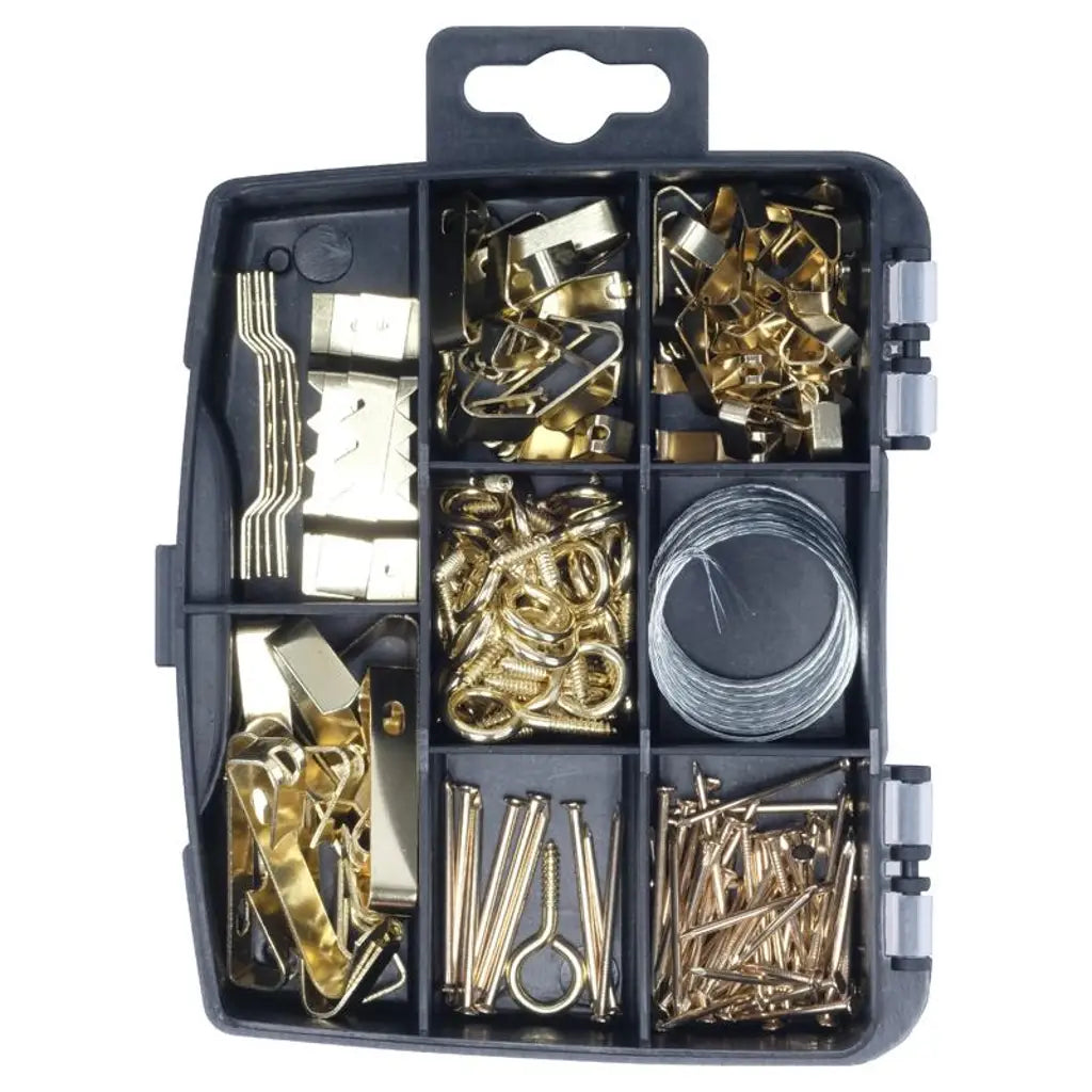 Handy Hardware Fasteners Fixings in Storage Case Picture Hanging Set 151Pcs 281442