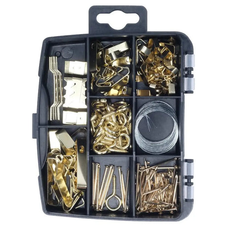 Handy Hardware Fasteners Fixings in Storage Case Picture Hanging Set 151Pcs 281442