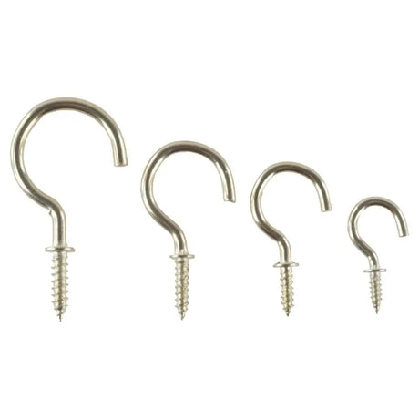 Handy Hardware Fasteners Fixings in Storage Case Round Screw Hooks Brass Plated Assorted Sizes 70Pcs 281350