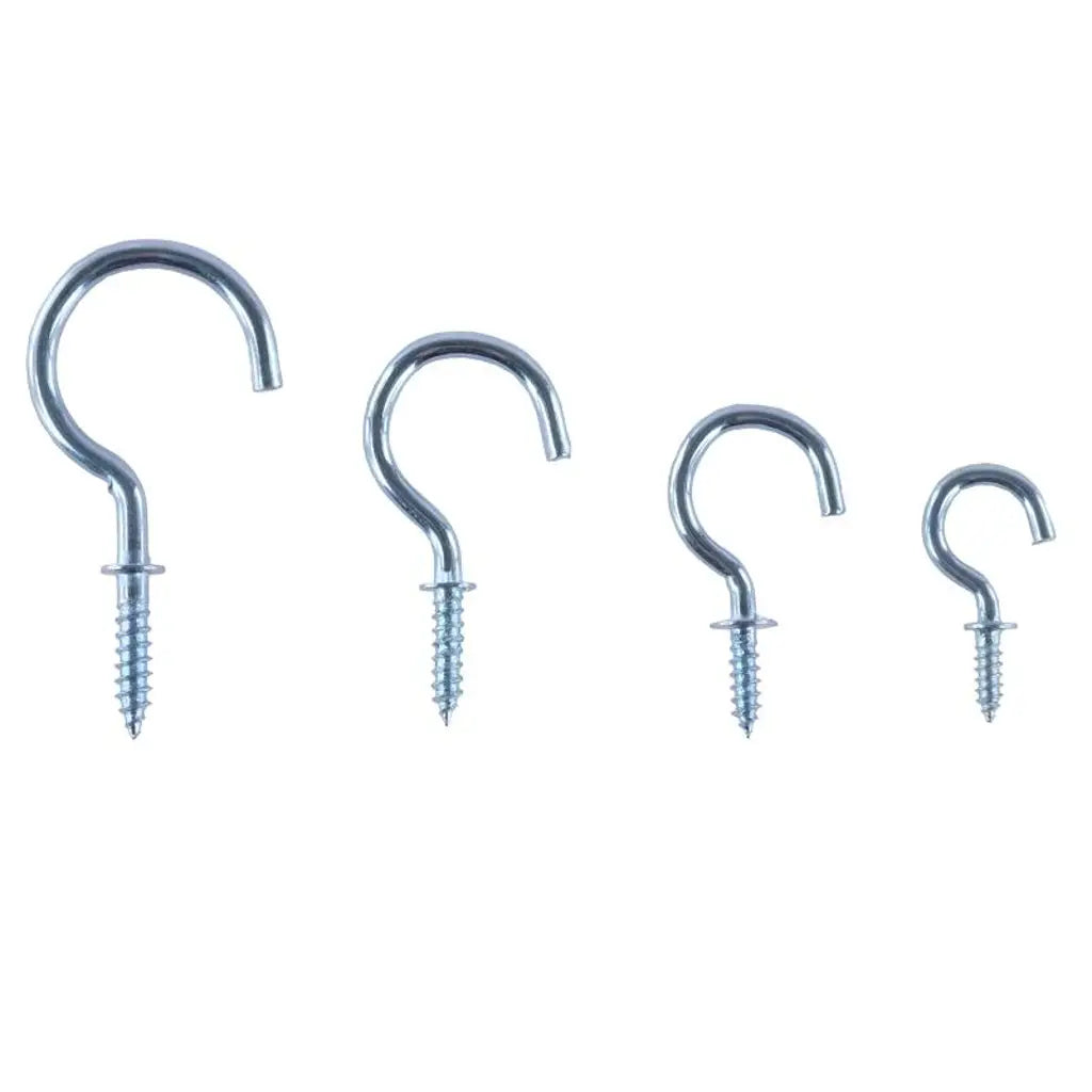 Handy Hardware Fasteners Fixings in Storage Case Round Screw Hooks Galvanised Iron Assorted Sizes 70Pcs 281367