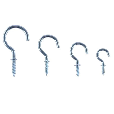 Handy Hardware Fasteners Fixings in Storage Case Round Screw Hooks Galvanised Iron Assorted Sizes 70Pcs 281367