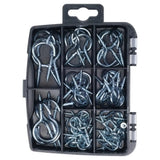 Handy Hardware Fasteners Fixings in Storage Case Round Screw Hooks Galvanised Iron Assorted Sizes 70Pcs 281367