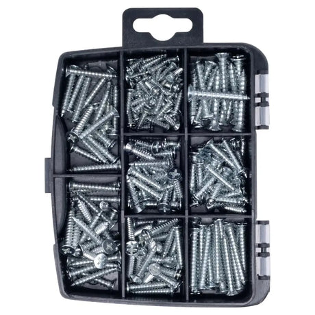 Handy Hardware Fasteners Fixings in Storage Case Wood Screws Assorted Sizes 205Pcs 281411