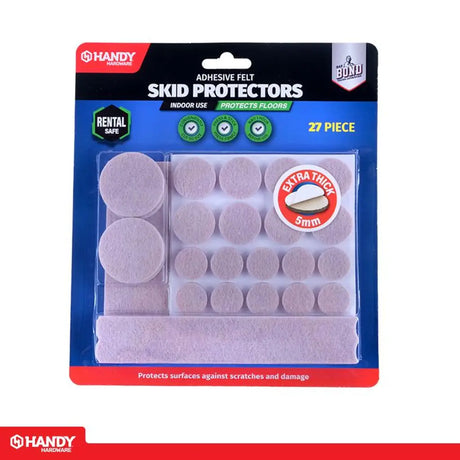 Handy Hardware Floor Protection Adhesive Felt Skid Protectors Assorted Size 5mm 27Pk 279586