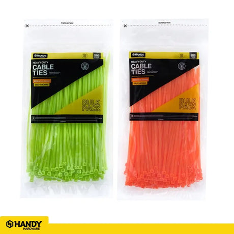 Handy Hardware Fluro Cable Ties Assorted 200x3.6mm 200Pcs 278275
