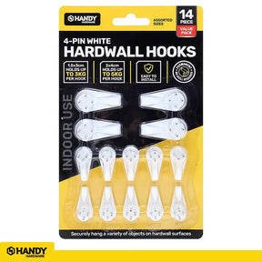 Handy Hardware Hooks Hardwall Hangers Assorted Sizes 14Pcs 67671