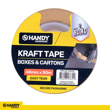 Handy Hardware Kraft Paper Boxes Packaging Tape 48mmX50m 276721