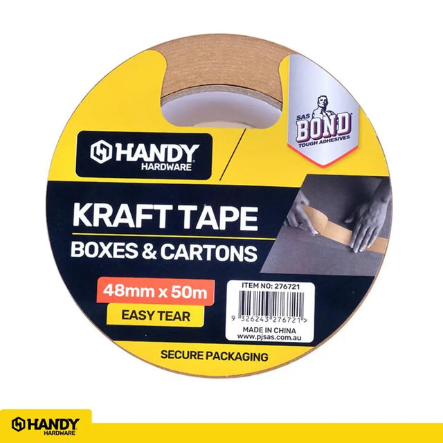 Handy Hardware Kraft Paper Boxes Packaging Tape 48mmX50m 276721