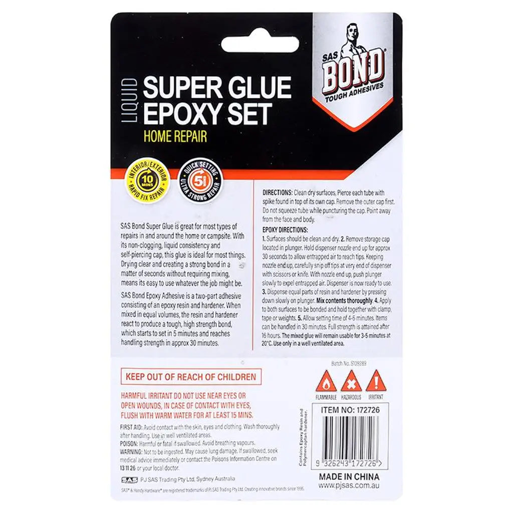 Handy Hardware Liquid Super Glue Epoxy Set 3Pk 172726